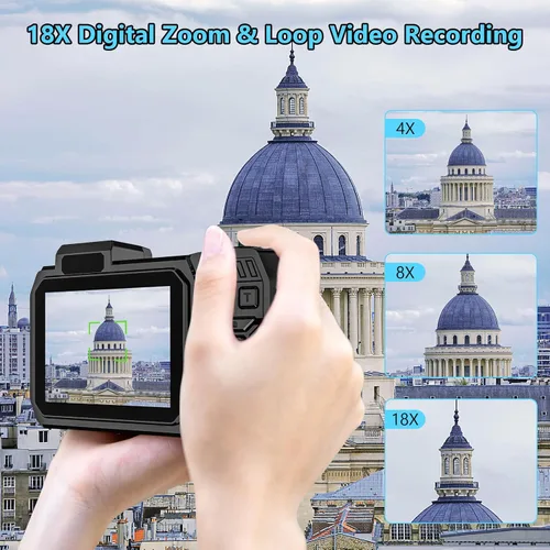 Miniatura 4 de Cámara subacuática UHD 8K, 70MP 33FT WiFi Cámara digital impermeable con tarjeta de 64 GB, enfoque automático, impermeable, doble pantalla, selfie