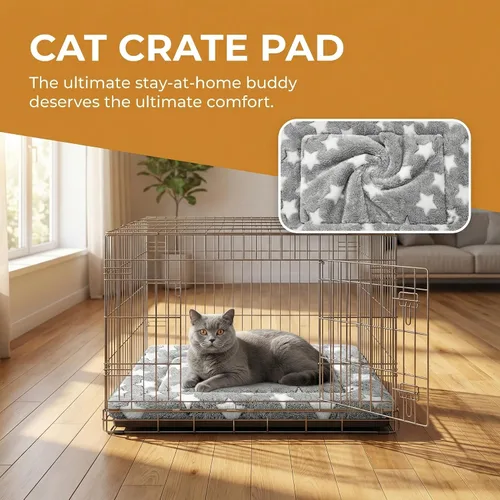 Miniatura 5 de Tapete de Cama para Perro - Tapetes de Cama para Jaula de Perro Reversibles, Almohadilla de Perrera Suave y Transpirable, Cama de Jaula Duradera Gris