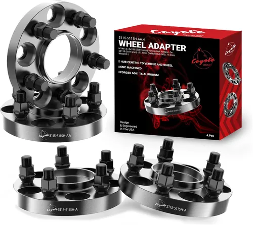Miniatura 10 de Wheel Accessories Parts 2 adaptadores de espaciadores de rueda centrados en buje 5 en 4.528 in 0.197x4.528 in 1.00 pulgadas de grosor 2.815 in buje