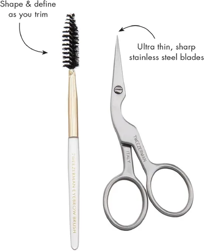 Miniatura 6 de Cepillo y tijera inoxidables para estilizar las cejas, de Tweezerman, paquete de de 1, Acero inoxidable clásico