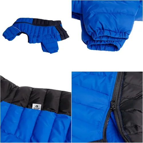 Miniatura 3 de Lovelonglong Abrigo para perro, chaqueta cálida para perro, 4 patas cubiertas, impermeable, resistente al viento, reflectante, chaleco cálido