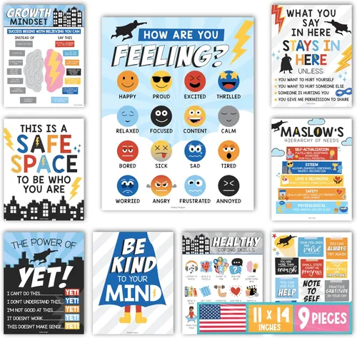 Miniatura 9 de Hadley Designs 9 pósteres de salud mental para el aula, consejero escolar, oficina, decoración de oficina, terapia de salud mental, carteles