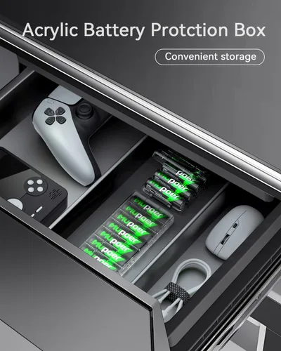 Miniatura 6 de Mupoer Paquete de 4 baterías AAA recargables, pilas recargables AAA de 1100 mAh NiMH, batería triple A recargable de 1.2 V, pilas recargables AAA