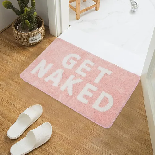 Miniatura 3 de ChezMax Get Naked - Tapete de ducha de microfibra antideslizante, bonita alfombra de ducha absorbente, divertida decoración de baño para bañera