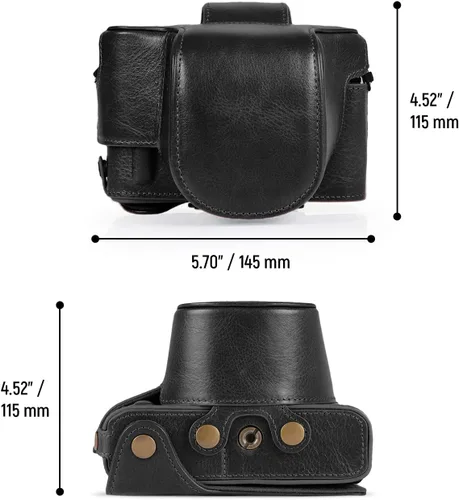 Miniatura 3 de MegaGear MG2010 Ever Ready - Funda de piel auténtica para cámara compatible con Nikon Z fc (0.630-1.969 in) - (negro)