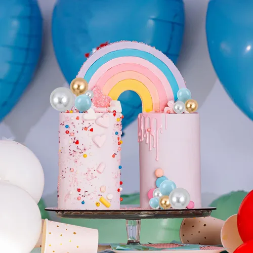 Miniatura 6 de Gyufise 30 piezas de mini globos decorativos para pastel, bolas de espuma, palillos para pastel, decoraciones de bolas de perlas de imitación