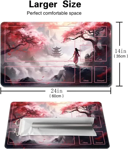 Miniatura 2 de Alfombrilla MTG Tamaño 24x14in con Bolsas de Almacenamiento Gratuitas y Respaldo Antideslizante, Ideal para Entusiastas de Juegos de Cartas Sky