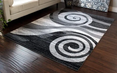 Miniatura 12 de Masada Rugs, Stephanie Collection 1103 - Alfombra de área moderna y contemporánea, color rojo, gris y blanco (2 pies 4 pulgadas x 11 pies), largo