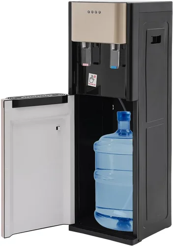 Miniatura 10 de Dispensador de agua de carga inferior de 20 L, enfriador de agua de acero inoxidable de 620 W con luz LED, 3 ajustes de temperatura para el hogar