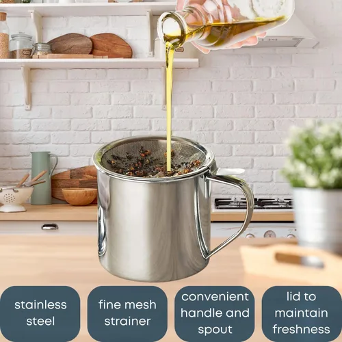 Miniatura 5 de Cocina Acero Inoxidable Almacenamiento de Aceite Guardián Freidora Amigo