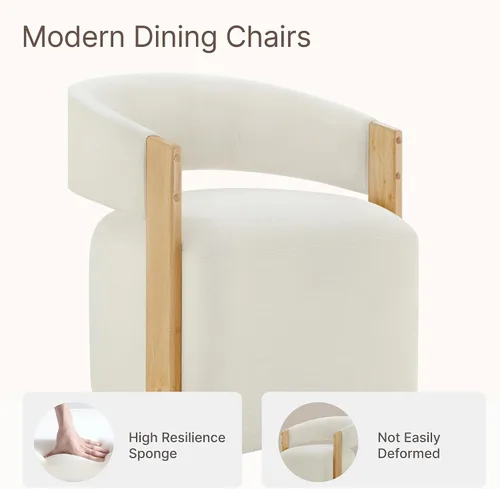 Miniatura 5 de KISLOT Juego de 4 sillas de comedor tapizadas, sillas de comedor modernas con ruedas, sillón de madera lateral de cocina con asiento de cojín