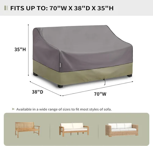 Miniatura 2 de KylinLucky Patio - Fundas de sofá tipo loveseat Gris