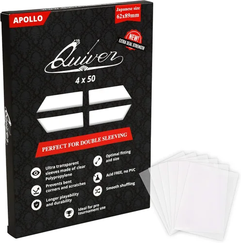 Miniatura 10 de Quiver Time 200 fundas de cartas negras estándar Artemis para tarjetas Magic: the Gathering Cards - Fundas protectoras de tarjetas TCG mate