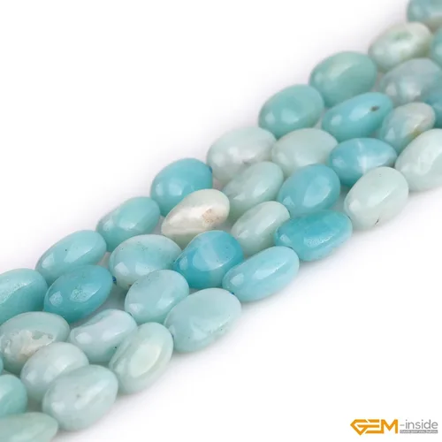 Miniatura 3 de GEM-Inside 9x12mm Natural Amazonite Stone Gemstone Semi Precious Freeform Baroque Potato Beads for Jewelry Making 15
