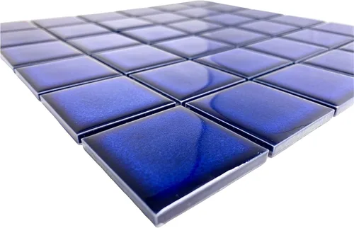 Miniatura 5 de Tenedos Azulejo de mosaico de porcelana con patrón cuadrado azul cobalto de alta calidad de 2 x 2 pulgadas (no se pega ni se pega) para cocina