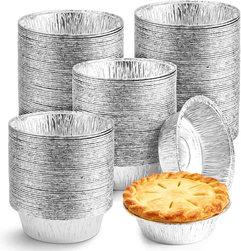 Miniatura 8 de Paquete de 100 moldes redondos de papel de aluminio para tartas de 4 pulgadas, latas desechables de papel de aluminio para hornear, cocinar