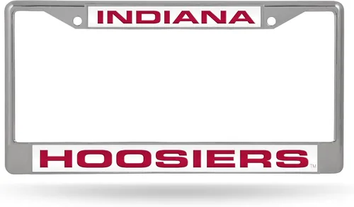 Miniatura 18 de Rico Industries NCAA - Marco de matrícula cromado estándar con incrustaciones de corte láser unisex