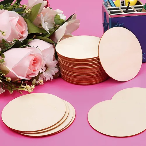 Miniatura 6 de Círculos de madera para manualidades, paquete de 12 unidades de madera sin terminar de 12 pulgadas, recortes de madera para manualidades, colgador