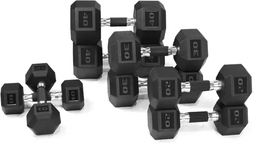 Miniatura 11 de WF Athletic Supply - Mancuernas hexagonales con agarre de goma y mango contorneado para tonificar músculos y fortalecer y entrenar de todo el cuerpo