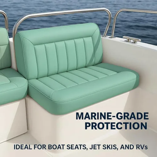 Miniatura 5 de Aqua Marine Vinyl Fabric: Aqua Sample (2.5" x 4.5") Upholstery Faux Leather: Waterproof, UV-Resistant, Boats, Indoor/Outdoor Seats, Automotive, Soft