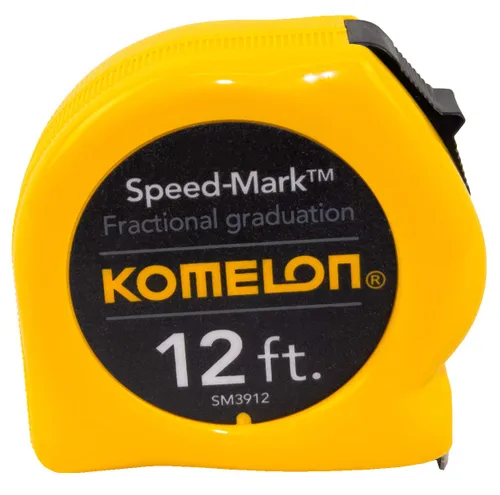 Miniatura 2 de Komelon SM3912 Speed Mark - Cinta métrica de hoja de acero con revestimiento acrílico, 12 pulgadas por 5/8 pulgadas, caja amarilla