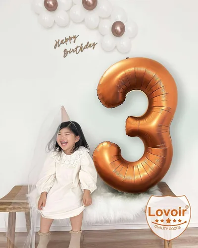 Miniatura 4 de Lovoir Globo naranja número 4 de 40 pulgadas, tamaño grande, de papel de aluminio de mylar de aluminio de Mylar de color amarillo azafrán