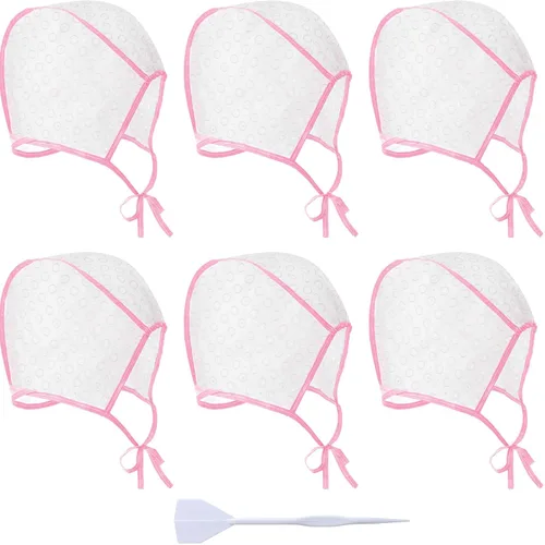 6 piezas de tapa de resaltado para el cabello Frosting Cap Highlight para color de tinte con ganchos de plástico para colorear el cabello, kit de