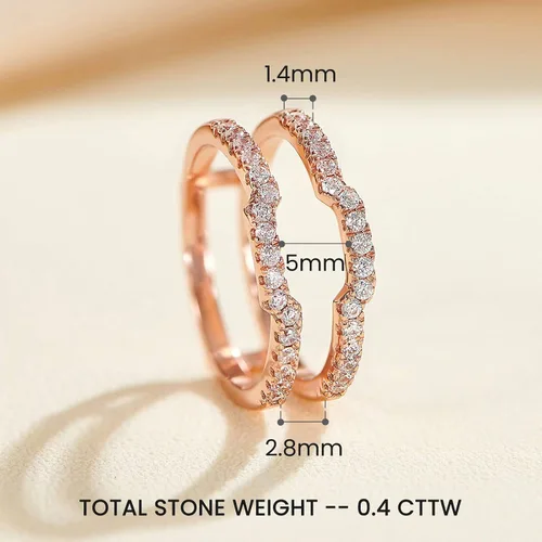 Miniatura 2 de Blongme Anillo de boda curvado de circonita cúbica para mujer, anillo de protección, anillo de compromiso, plata de ley 925, oro rosa, oro amarillo
