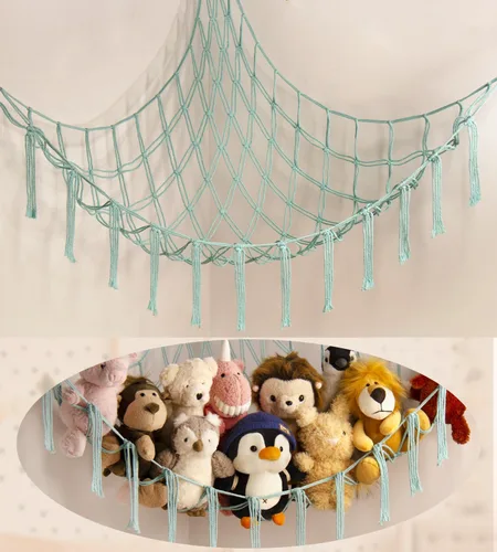Miniatura 23 de mirolam Hamaca para Animales de Peluche - Red Grande para Animales de Peluche para Juguetes de Esquina - Organizador de Almacenamiento Colgante