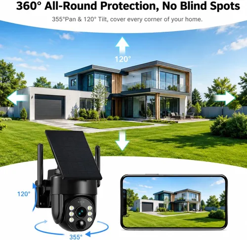 Miniatura 5 de Cámaras de seguridad solares inalámbricas para exteriores, cámaras WIFI solares 5G/2.4G para seguridad del hogar, cámara exterior inalámbrica
