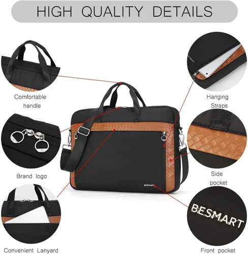 Miniatura 7 de BESMART Slim Laptop Bag 15.6/17.3 Inch Laptop Briefcase for Women, Elegant Waterproof Shoulder Bags, Computer Messenger Bag