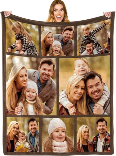 Miniatura 14 de ShineSand envía al día siguiente, cobija personalizada con texto de foto - impresa en EE. UU., cobijas con fotos personalizadas, regalos de Navidad