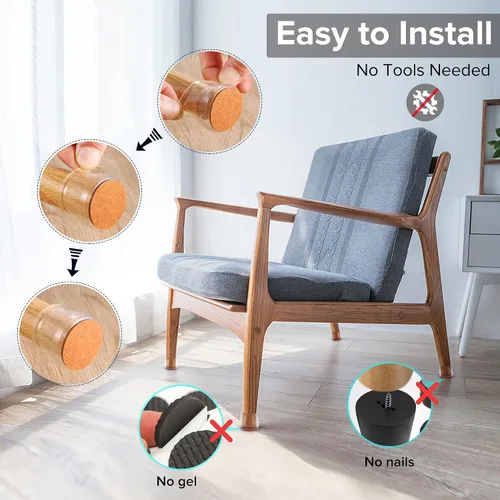 Miniatura 5 de 24 piezas de protectores de piso de silicona extra pequeños para patas de silla para pisos de madera dura, fundas engrosadas de goma para patas