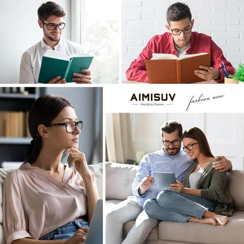 Miniatura 6 de 5 Pack Reading Glasses for Women Men, Blue Light Blocking Computer Readers UV Glare Negro claro