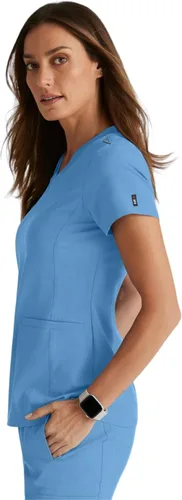 Miniatura 3 de BARCO Grey's Anatomy Spandex Stretch Direct - Camiseta médica con cuello en V para mujer