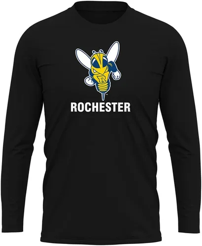 Miniatura 141 de Camisa deportiva de manga larga oficial de la NCAA Collegiate para hombre, colección negra con logotipo primario