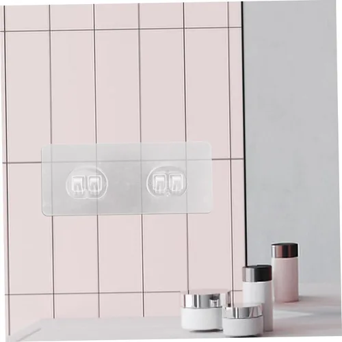 Miniatura 7 de Zerodeko 20 piezas de calcomanías transparentes con hebilla de doble garra que no deja marcas, parches adhesivos de plástico resistente, perchas