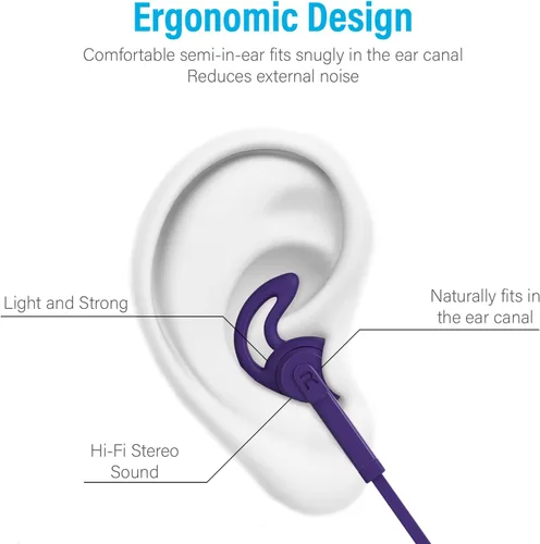 Miniatura 3 de ARC - Auriculares intraurales con cable, auriculares con micrófono, control de volumen deslizante, aislamiento de ruido, almohadillas