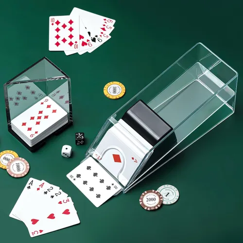 Miniatura 4 de Honoson Zapato de Blackjack y Bandeja de Descarte Zapato Dispensador de Cartas de Blackjack de Acrílico Transparente para Cartas de Juego Bandejas