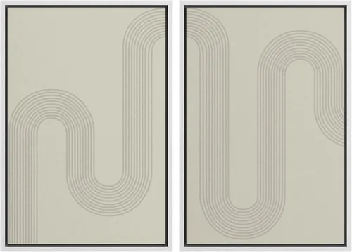 Miniatura 17 de SIGNWIN Lienzo enmarcado para pared, juego de arte sereno de paisaje de pantanos, ilustración rústica, arte moderno, minimalismo, decorativo