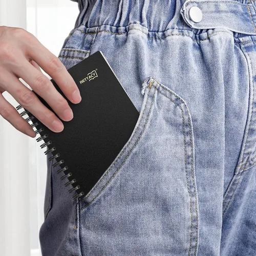 Miniatura 5 de RETTACY Cuaderno de bolsillo, 160 páginas forradas, tamaño mini A6 (4.5" × 5.7"), para trabajo, diario, escritura, papel grueso de 100 g/m²