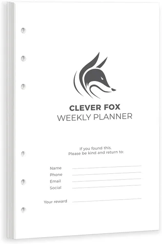 Clever Fox Recambios de carpeta de planificador semanal, juego de recambio de página de planificador de 12 meses, planificador para gestión del