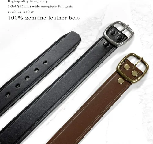 Miniatura 4 de BS1303 - Cinturón de trabajo de uniforme resistente, cuero de grano completo, estilo casual, 1.772in de ancho