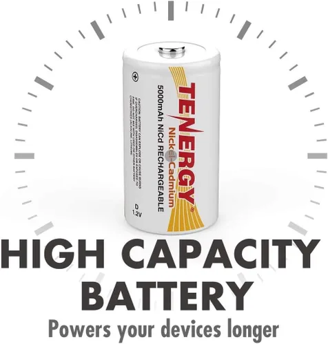 Miniatura 4 de Tenergy D 5000mAh NiCd botón superior batería recargable