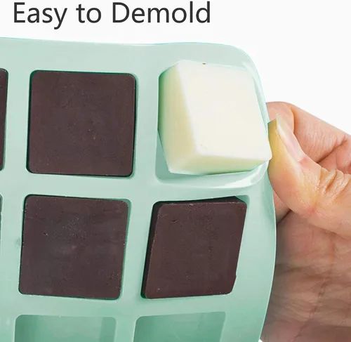 Miniatura 6 de Paquete de 2 moldes cuadrados de silicona para chocolate, moldes de silicona para caramelo de 40 cavidades para chocolate, cubitos de hielo