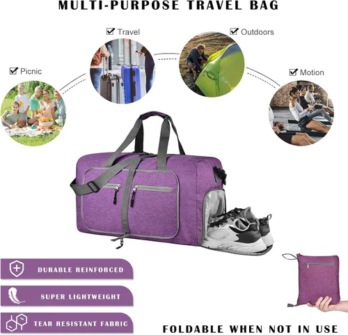 Miniatura 4 de Bolsa de viaje con compartimento para zapatos, unisex, resistente al agua