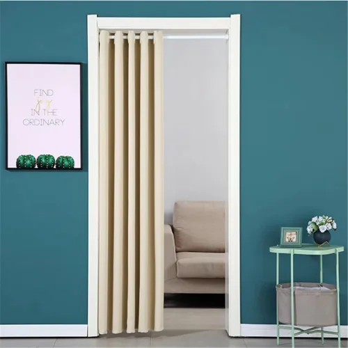 Miniatura 8 de Cortina blackout con diseño de ondas a rayas con ojales para ventana y puerta, cortinas térmicas para puertas, 1 panel