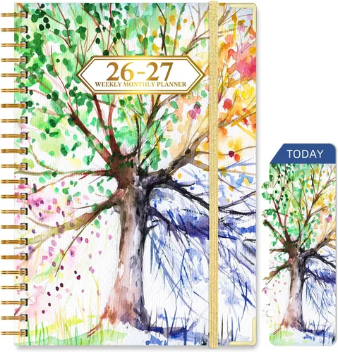 Miniatura 9 de 2026-2027 Planner, Jul.2026-Jun.2027 Planner Weekly and Monthly 6.25"x8.5" with Page Tabs, Calendar Hardcover with Inner Pocket, Elastic Band
