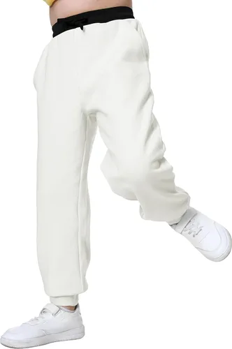 UNACOO Pantalones deportivos de tela deportiva suave para niños y niñas (de 3 a 12 años)