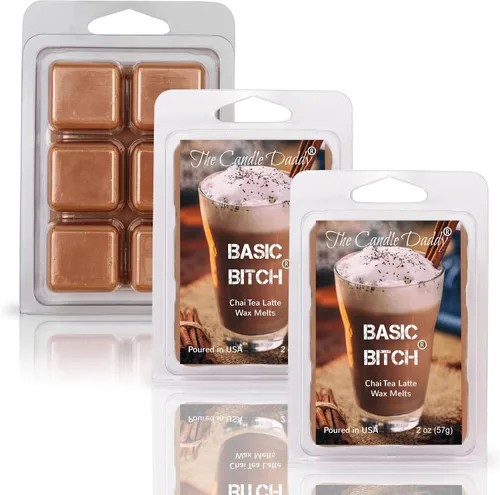 Miniatura 3 de The Candle Daddy Basic Bitch - Chai Tea Latte - Cera perfumada para derretir - 1 paquete - 2 onzas - 6 cubos de canela